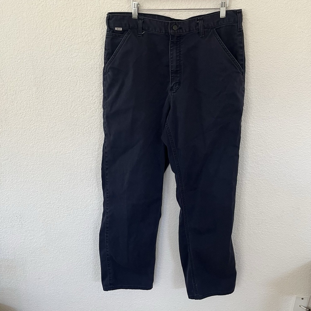 Carhartt FR Flame‎ Resistant Navy Blue Work Pants Men's Sz 34x32 FRB002 DNY Read